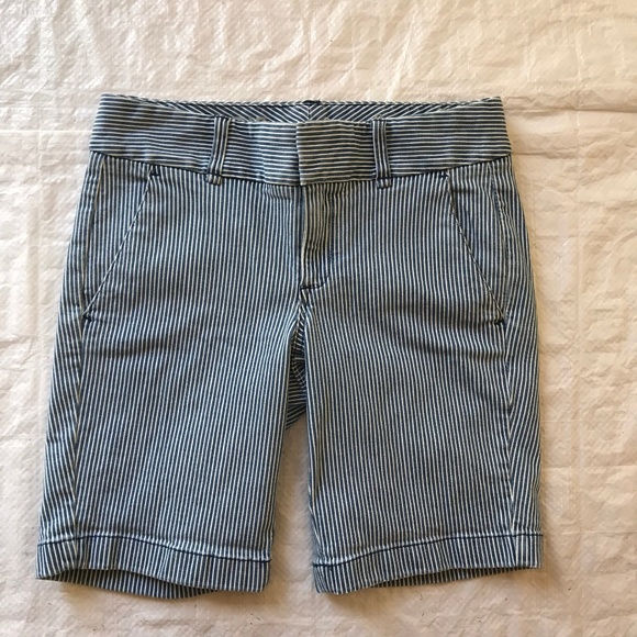J. Crew Other - J Crew Size 0 Blue Stripe Denim Shorts NEW Ande
